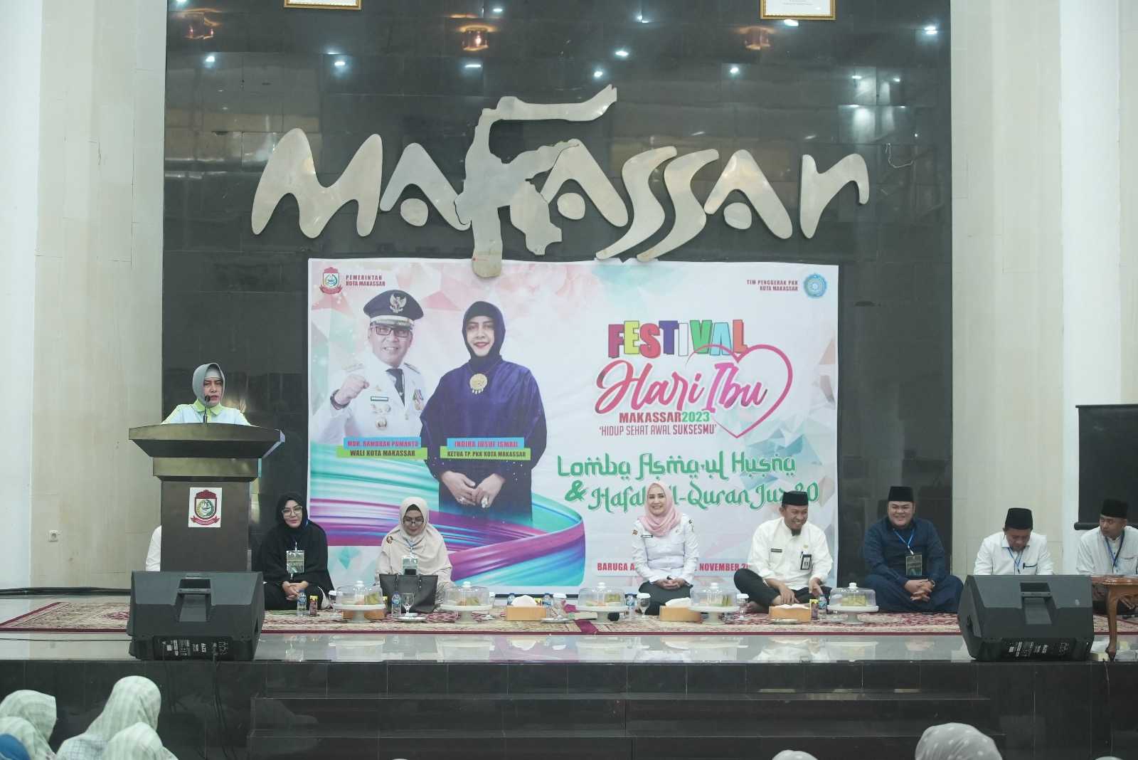 Gambar Indira Yusuf Ismail Buka Lomba Asmaul Husna dan Juz 30 Semarak Hari Ibu 2023 Kota Makassar